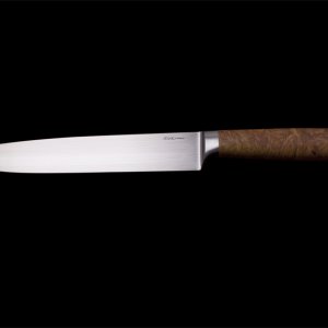 Spitz-Erl-Küchenmesser
Australisches Maserholz, Klingenstahl: 1.2510, Gesamtlänge 355mm