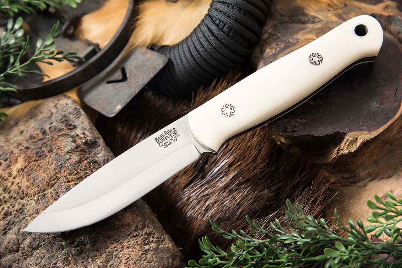 bushcrafter 3v bone white micarta black liner mosaic jenni