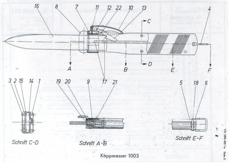 Fallmesser / Kappmesser Bundeswehr, Modell 1963